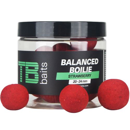 TB Baits Balanced Boilie + Atractor Strawberry 100 g 20-24 mm