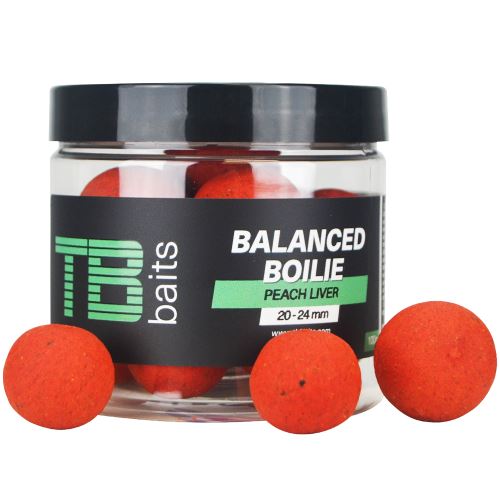 TB Baits Balanced Boilie + Atractor Peach Liver 100 g 20-24 mm
