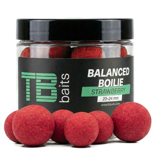TB Baits Balanced Boilie + Atractor Strawberry 100 g 20-24 mm
