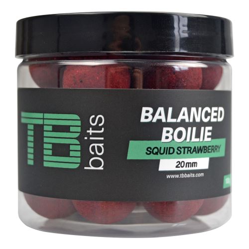 TB Baits Vyvážené Boilie Balanced + Atraktor GLM Squid Strawberry 100 g